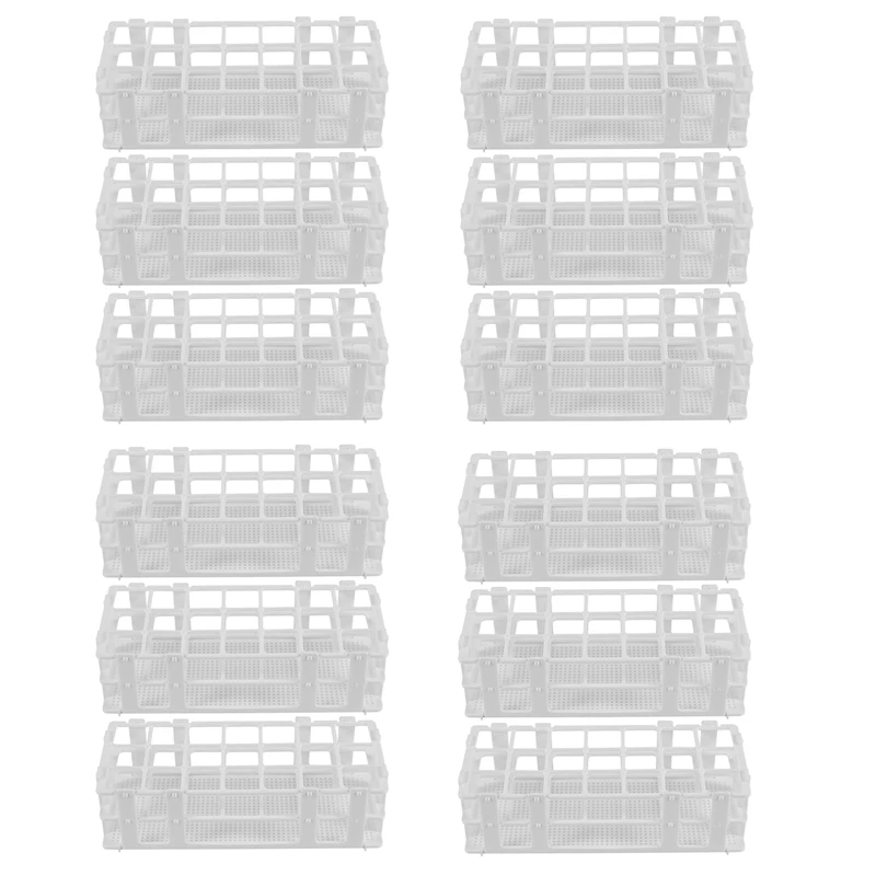 

12 Packs Plastic Test Tube Rack, 21 Holes Lab Test Tube Rack Holder For 30Mm Test Tubes, White, Detachable (21 Holes)