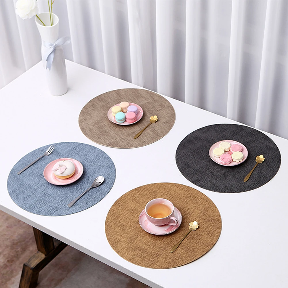 Round PU Leather Placemats Place Mats Waterproof Kitchen Table Coffee Coasters Dining Table Placemats Modern Home Decoration
Round PU Leather Placemats Place Mats Waterproof Kitchen Table Coffee Coasters Dining Table Placemats Modern Home Decoration