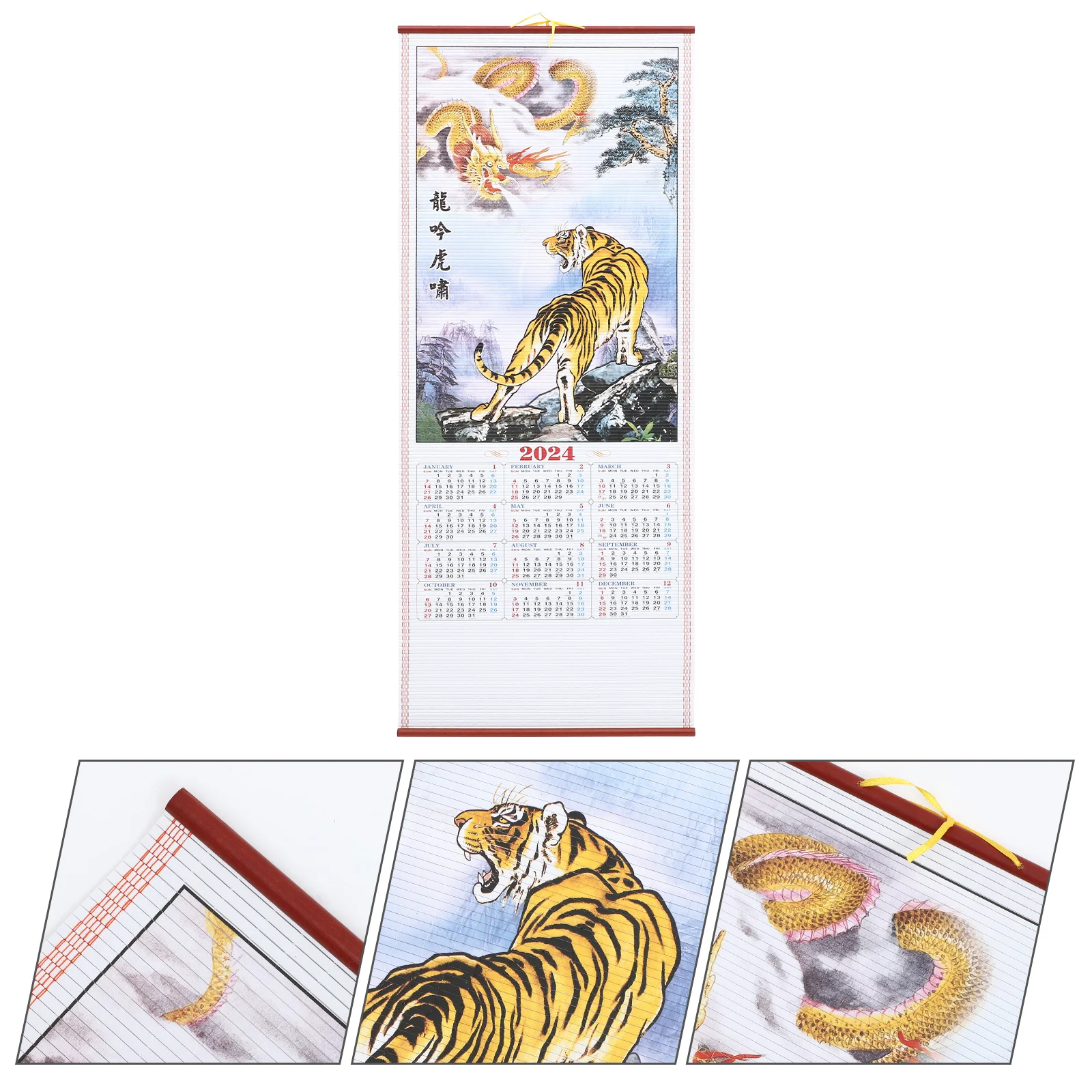 

Traditional Chinese Calendar Scroll Hanging Calendar Hanging Calendar The Year Of Dragon Calendar Office Imitation Bamboo