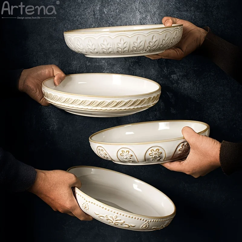 4pcs Large Pasta Bowls 9.56 Inch, Big Salad Bowls 50oz, Embossment White Ceramic Serving Bowls, Soup Bowls, Shallow Dinner Bowl
4pcs Large Pasta Bowls 9.56 Inch, Big Salad Bowls 50oz, Embossment White Ceramic Serving Bowls, Soup Bowls, Shallow Dinner Bowl