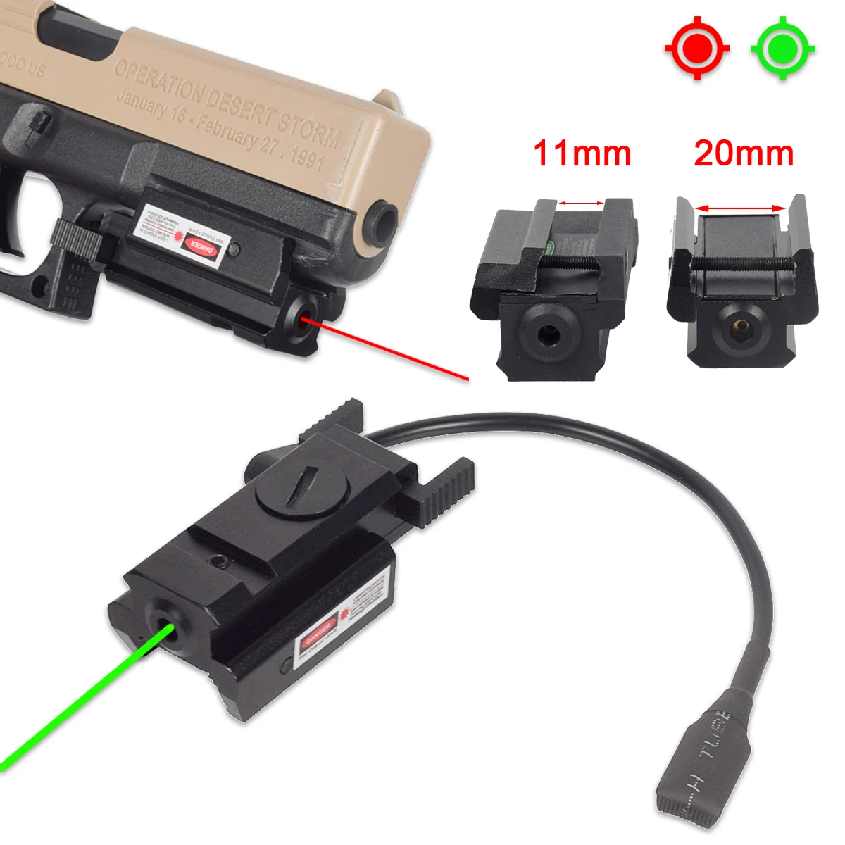 Tactical Mini Metal 11/20mm Red Green Dot Laser Sight With Remote Switch Powerful Pointer Rifle Airsoft Pistol Glock 17 19 22
Tactical Mini Metal 11/20mm Red Green Dot Laser Sight With Remote Switch Powerful Pointer Rifle Airsoft Pistol Glock 17 19 22