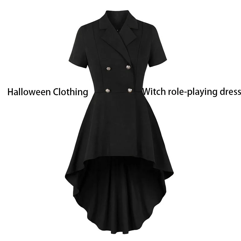 Women's Summer Dress Fashion Casual Lapel Double Breasted Lace Up Halloween Role-playing Party Irregular Gothic Dresses Women
Women's Summer Dress Fashion Casual Lapel Double Breasted Lace Up Halloween Role-playing Party Irregular Gothic Dresses Women