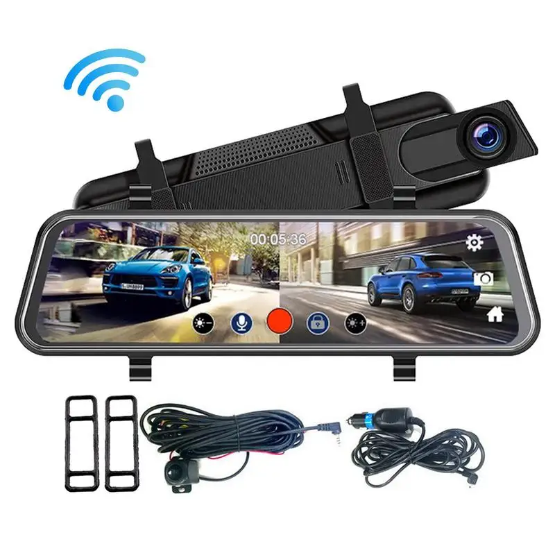 HD 1080p 10 Inch Wide Angle Motion Detection Loop Recording Night Vision Rear View Mirror Dash Cam Camera Dual Lens Dashcam
HD 1080p 10 Inch Wide Angle Motion Detection Loop Recording Night Vision Rear View Mirror Dash Cam Camera Dual Lens Dashcam