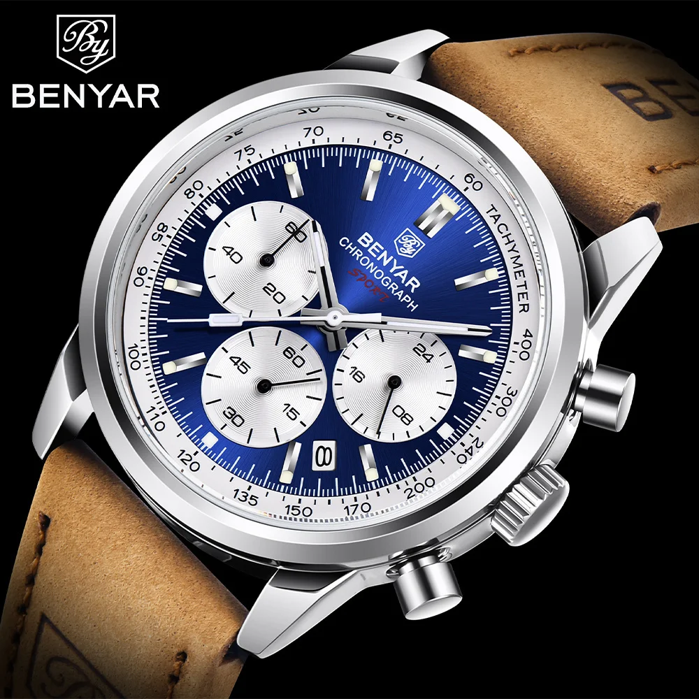 BENYAR Watch For Men Quartz Top Brand 42MM Luxury Watch Chronograph 30M Waterproof Calendar Luminous Men Watch Reloj Hombre
BENYAR Watch For Men Quartz Top Brand 42MM Luxury Watch Chronograph 30M Waterproof Calendar Luminous Men Watch Reloj Hombre