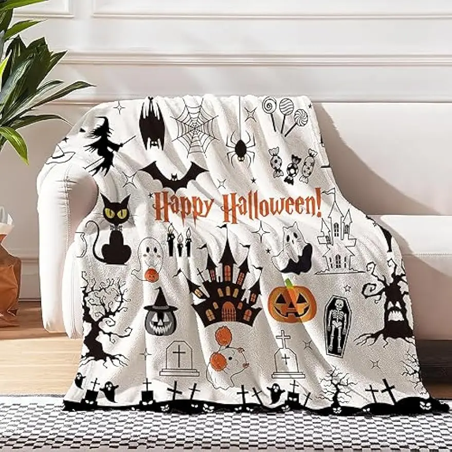 Halloween Throw Blanket Cute Ghost Flannel Fleece Throw Blanket Soft Fuzzy Plush for Couch Sofa or Bed Flannel Lap Blanket
Halloween Throw Blanket Cute Ghost Flannel Fleece Throw Blanket Soft Fuzzy Plush for Couch Sofa or Bed Flannel Lap Blanket