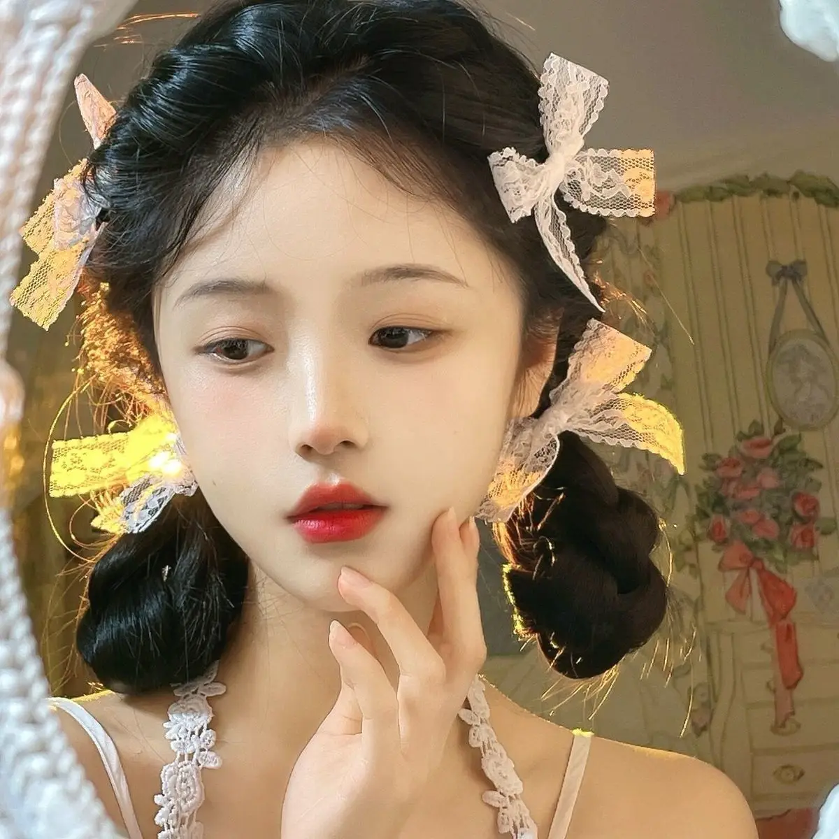 Аксессуары для волос в стиле "Лолита", кружевная шпилька с бантом, милые и милые аксессуары для волос в японском стиле, аксессуары для волос 
Аксессуары для волос в стиле "Лолита", кружевная шпилька с бантом, милые и милые аксессуары для волос в японском стиле, аксессуары для волос