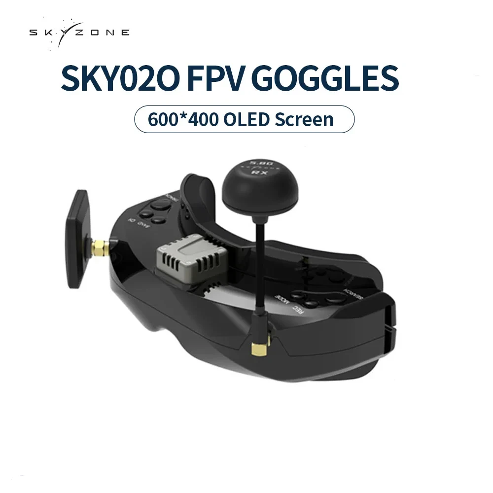 

SKYZONE SKY02O FPV Goggles 600x400 OLED 5.8Ghz SteadyView Diversity RX Head Tracking & Fan DVR Front Camera for RC Racing Drone