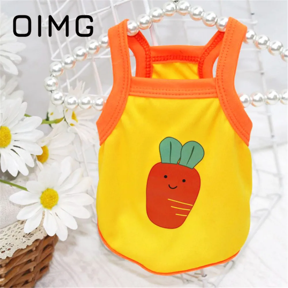 

OIMG Cartoon Print Vest For Small Dogs Summer Thin Dog Clothes Teddy Bichon Poodle Cute Pet Cat T-Shirt Breathable Puppy Garment