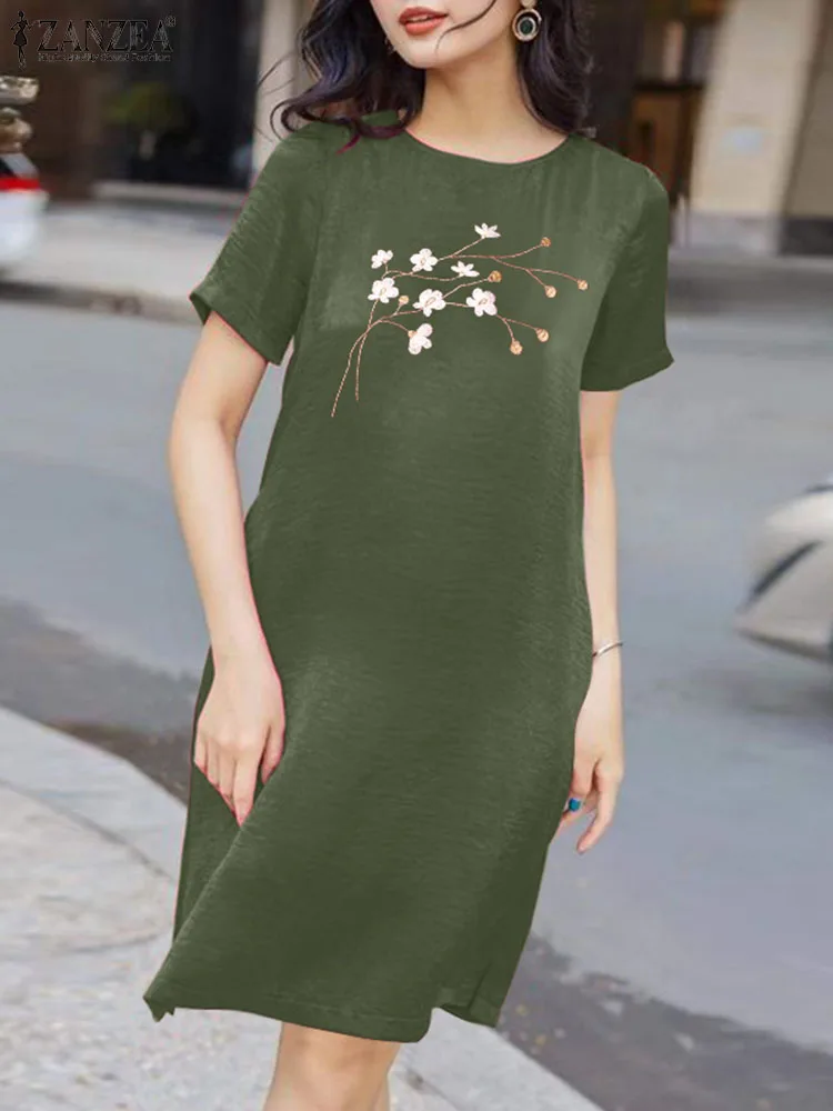 ZANZEA Women Summer Fashion Short Sleeve Beach Knee-length Vestido Robe Femme Party Dress Vintage Embroidery Floral Sundress
ZANZEA Women Summer Fashion Short Sleeve Beach Knee-length Vestido Robe Femme Party Dress Vintage Embroidery Floral Sundress