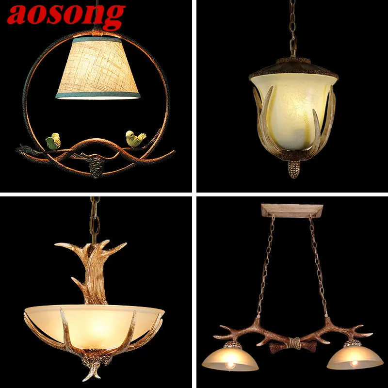 AOSONG Modern Antler Pendant Lamp LED Creative Retro Glass Chandelier Light Fixtures for Home Dining Room Aisle Homestay
AOSONG Modern Antler Pendant Lamp LED Creative Retro Glass Chandelier Light Fixtures for Home Dining Room Aisle Homestay