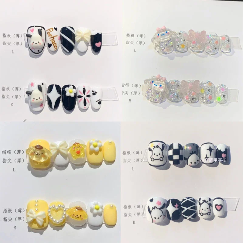 10pcs Sanrio Cinnamoroll Fake Nails Pachacco Ins Y2k Handmade High-End Nail New Cute Sweet Girl False Nails with Wearing Tools
10pcs Sanrio Cinnamoroll Fake Nails Pachacco Ins Y2k Handmade High-End Nail New Cute Sweet Girl False Nails with Wearing Tools