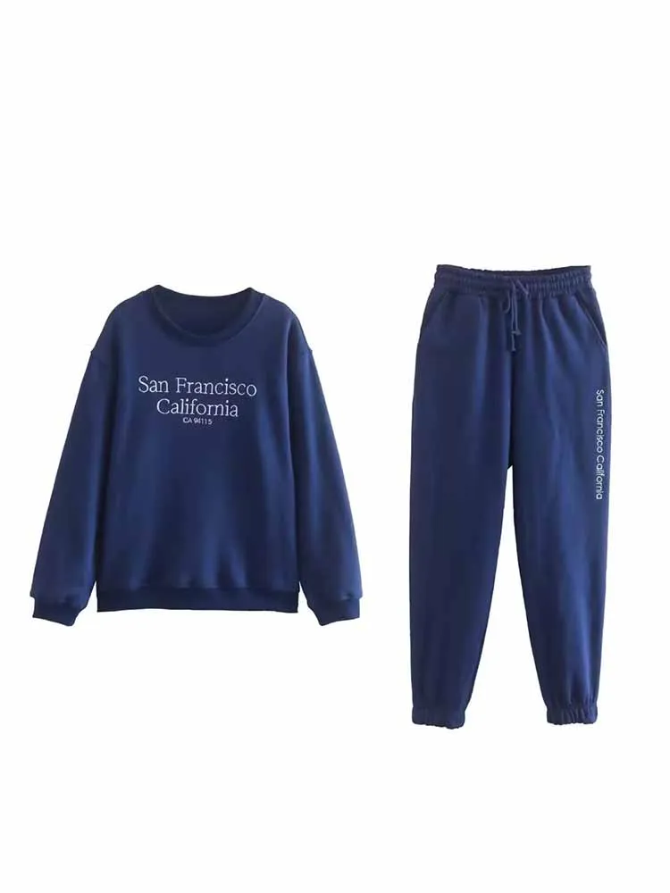 Women New Fashion Letter embroidery decoration Casual Sweatshirts Long Sleeve Female Pullovers Chic Tops + Pants Women's suit
Women New Fashion Letter embroidery decoration Casual Sweatshirts Long Sleeve Female Pullovers Chic Tops + Pants Women's suit