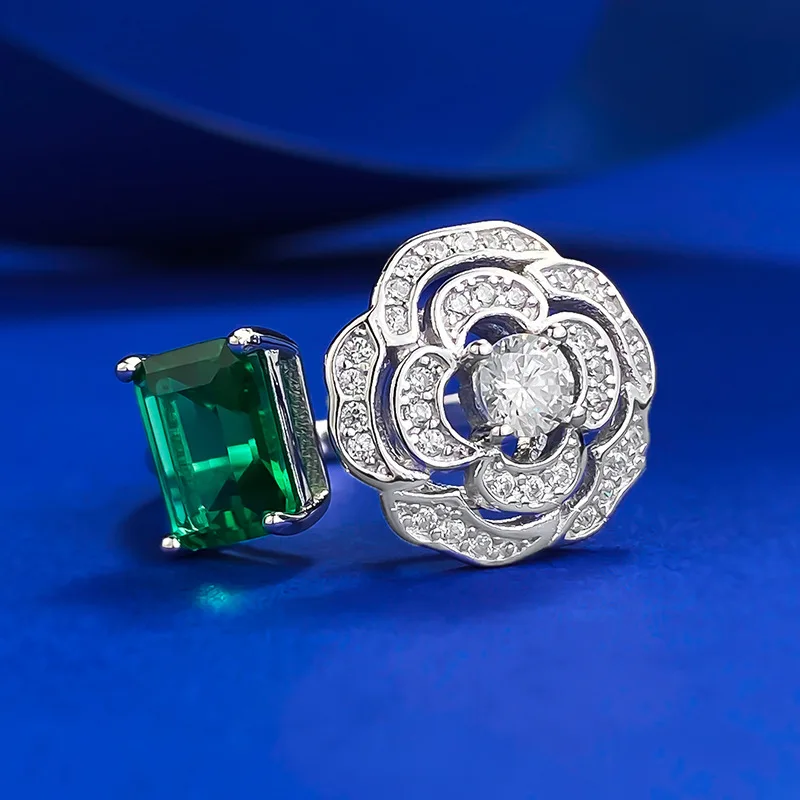 New S925 Silver Ring Women's 6 * 8 Green Zirconia Open Ring Women's European and American Fashion Versatile Wedding Jewelry
New S925 Silver Ring Women's 6 * 8 Green Zirconia Open Ring Women's European and American Fashion Versatile Wedding Jewelry