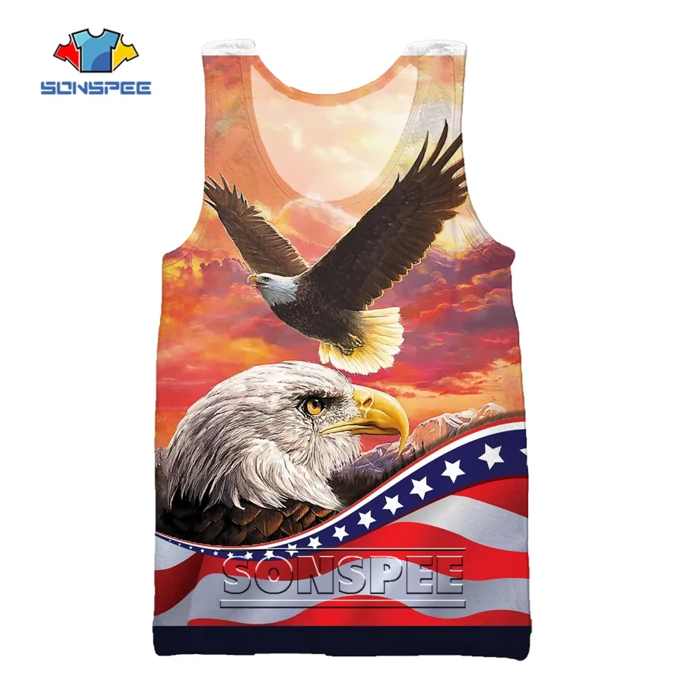 SONSPEE 3D Print Cool American Flag With Animal Bald Eagle Patchwork Tank Top Men's Casual Fashion Loose Muscle Gym Fitness Vest
SONSPEE 3D Print Cool American Flag With Animal Bald Eagle Patchwork Tank Top Men's Casual Fashion Loose Muscle Gym Fitness Vest