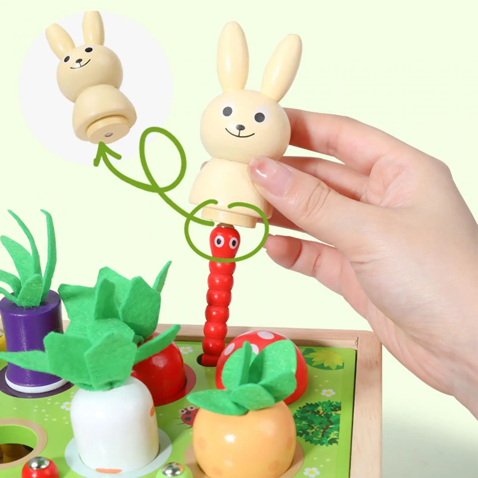 

Montessori Toys Fine Motor Skill Developmental Toy Carrot Harvest Game Wooden Toy Educational Toy for Boys Girls Kindergarten