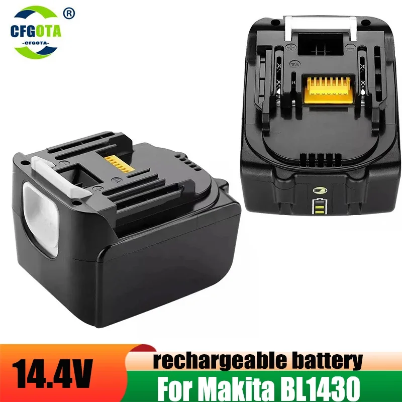 

14.4V 6000mAH Drills Battery for Makita BL1430 Rechargeable Lithium Ion LXT200 BL1415 194558-0 194559-8 Free Shipping