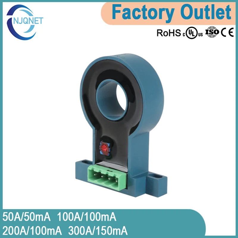 

Hall effect current sensor transducer QNHC6 AC DC 50A 50mA 100A 100mA 200A 100mA 300A 150mA Closed loop current transmitter ct