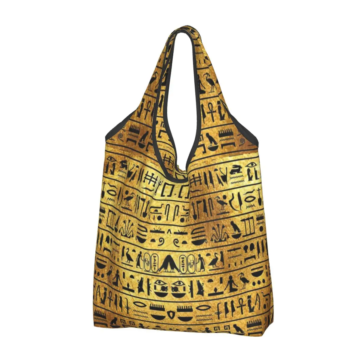 Gold And Black Hieroglyphics Shopping Bags Reusable Grocery Tote Bags Egyptian Ancient Egypt Recycling Bags Handbag
Gold And Black Hieroglyphics Shopping Bags Reusable Grocery Tote Bags Egyptian Ancient Egypt Recycling Bags Handbag