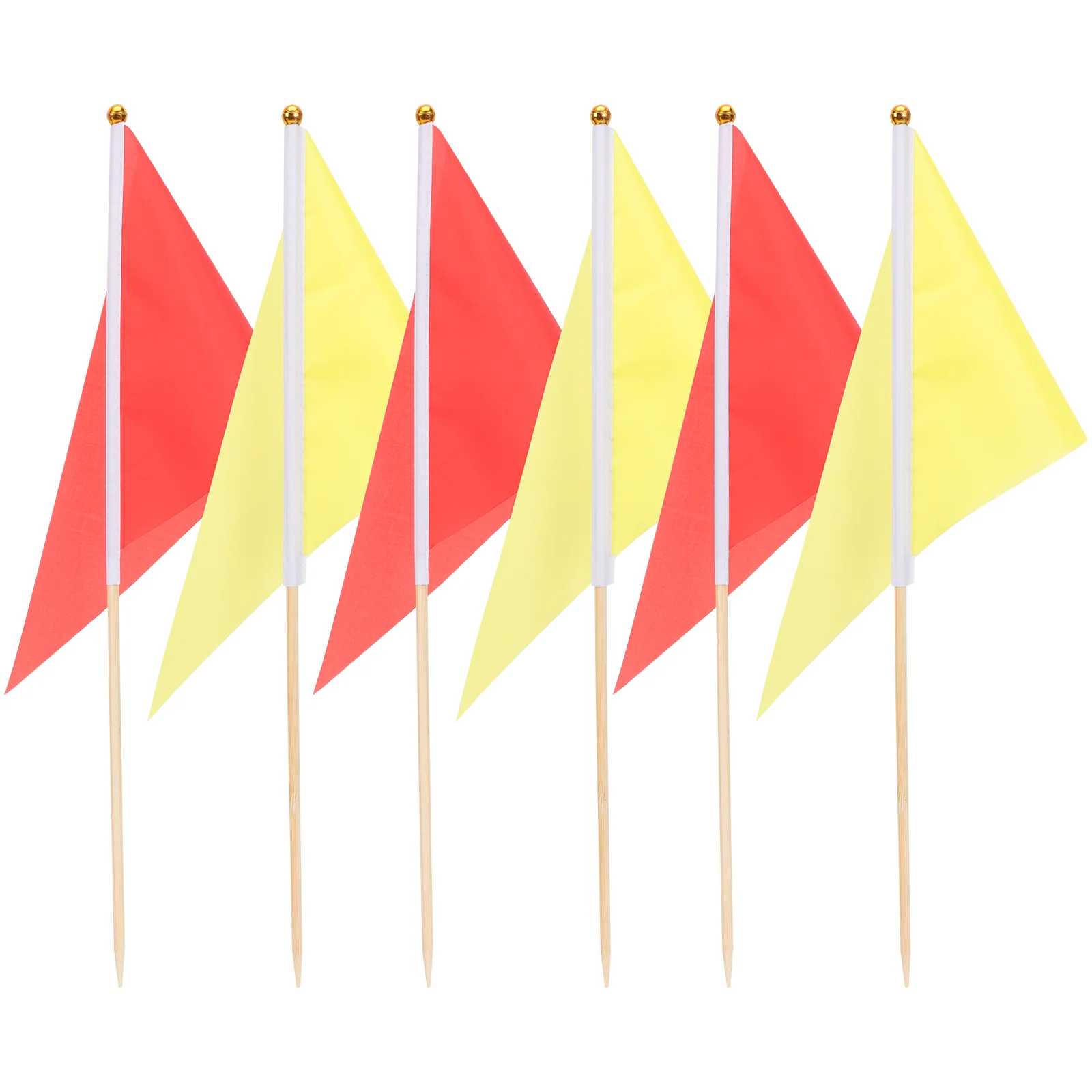 

10 Pcs Triangle Bunting Flag Yellow Marking Flags Outdoor Yard Marker Bamboo Sprinkler Lawn Red