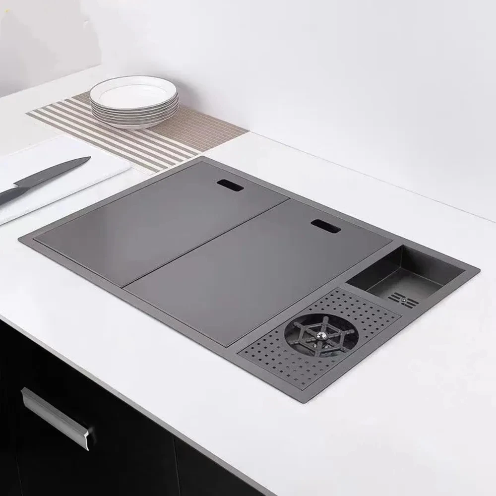 Hidden Kitchen Sink Black Nano Sink 304 Stainless Steel Sink Cup Washer Sink 3MM Thick Bar Sink With Cover Plate And Storage Box
Hidden Kitchen Sink Black Nano Sink 304 Stainless Steel Sink Cup Washer Sink 3MM Thick Bar Sink With Cover Plate And Storage Box