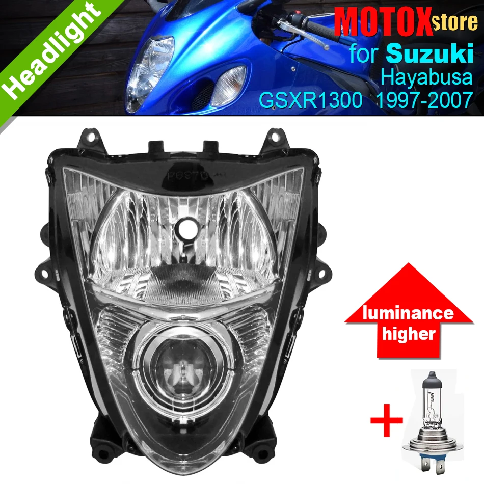 

Fit for Suzuki Hayabusa GSXR1300 Headlight Assembly 1997 - 2007 GSXR 1300 Head Light Lamp GSX R1300 GSX-R1300 98 99 00 01 02