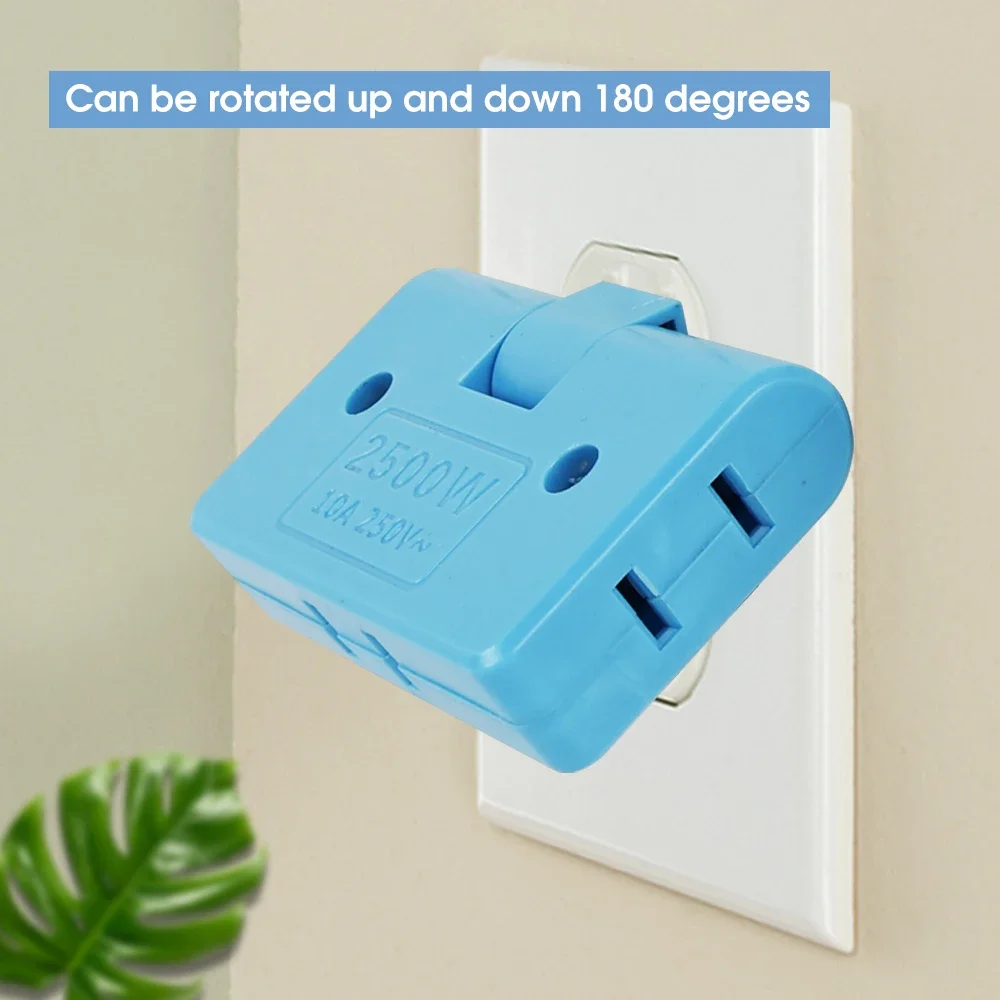 

US Plug 2500W Portable Rotation Power Plug Socket Adapter Converter 180 Degree Multi-plug Ultra-thin Foldable Charger Plug