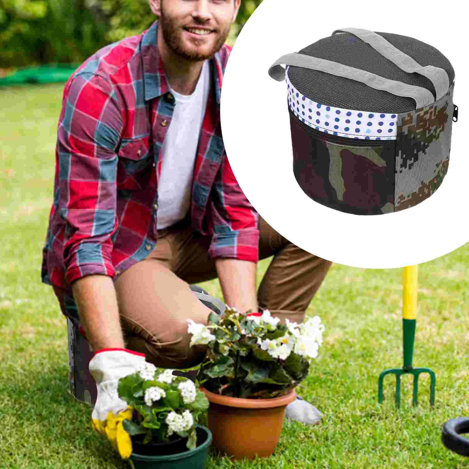 

Outdoor Chairs Portable Garden Stool Foam Planting Stool Stool Strap Gardeners Work Stool Tool Bag Gardening