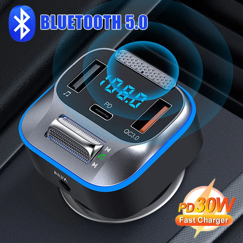 Автомобильный FM-трансмиттер PD30W QC3.0 с поддержкой Bluetooth 5,0
Автомобильный FM-трансмиттер PD30W QC3.0 с поддержкой Bluetooth 5,0