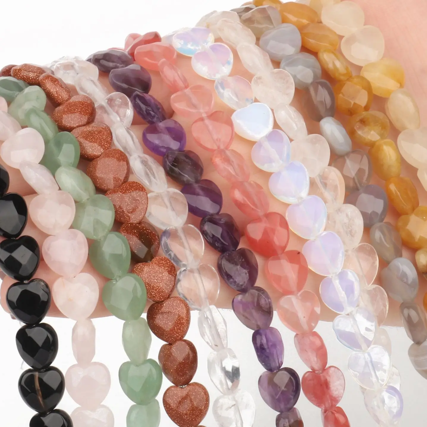 10x10mm Natural Pink Quartz Opal Crystal Stone Beads Faceted Heart Loose Spacer Beads For Jewelry Making Diy Charms Bracelet
10x10mm Natural Pink Quartz Opal Crystal Stone Beads Faceted Heart Loose Spacer Beads For Jewelry Making Diy Charms Bracelet