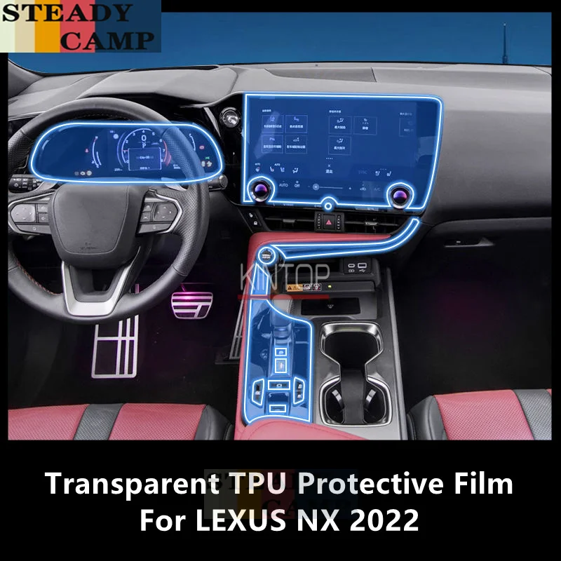 

For LEXUS NX 2022 Car Interior Center Console Transparent TPU Protective Film Anti-scratch Repair Film Accessories Refit