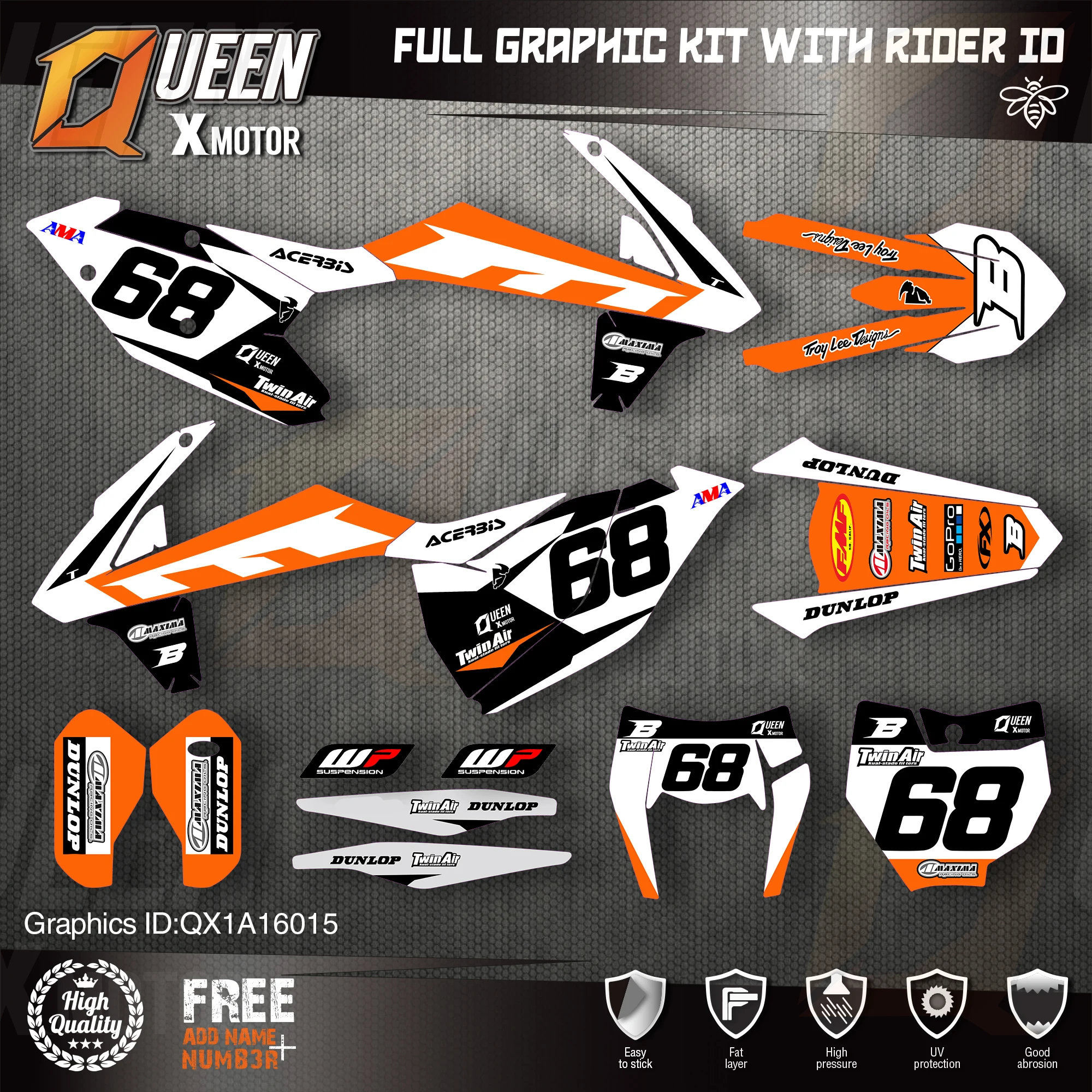 QUEEN X MOTOR Custom Team Graphics Decals Stickers Kit For KTM 2016 2017 2018 SX SXF , 2017 2018 2019 EXC XC-W EXC-F 015
QUEEN X MOTOR Custom Team Graphics Decals Stickers Kit For KTM 2016 2017 2018 SX SXF , 2017 2018 2019 EXC XC-W EXC-F 015