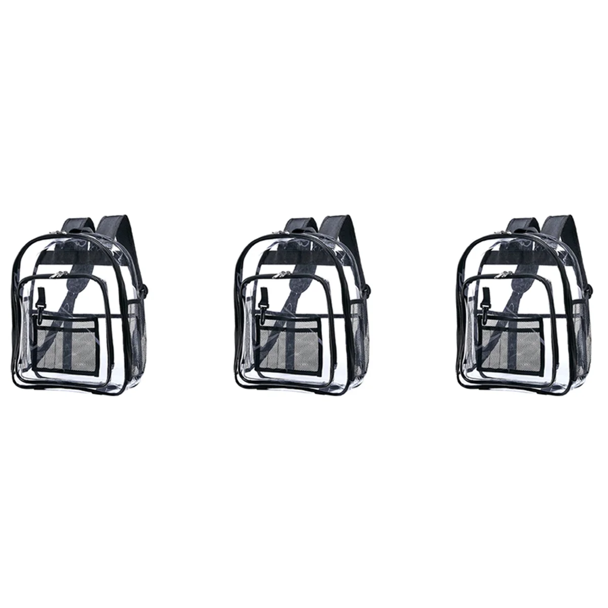 

3X Heavy Duty Clear Backpack,Security Transparent School Backpack,See Through Bookbag for Work, Security Check Travel