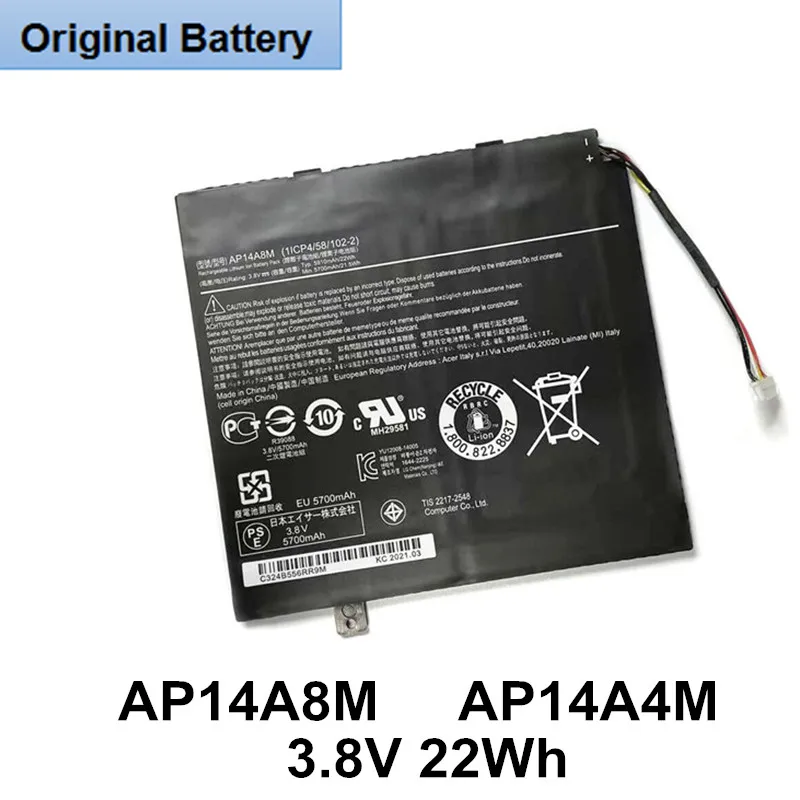 

Original AP14A4M AP14A8M Laptop Battery For Acer Iconia Tab 10 A3-A30 A3-A20 A3-A20FHD SW5-011 SW5-012 SW3-013-16WF 3.8V 22Wh