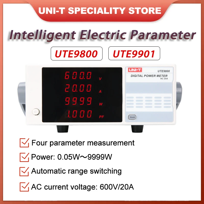 UNI-T UTE9800 UTE9901Intelligent Electric Parameter 3.0V ~ 600.0V LED Digital Power Meter 4 Windows Voltage and Current Tester
UNI-T UTE9800 UTE9901Intelligent Electric Parameter 3.0V ~ 600.0V LED Digital Power Meter 4 Windows Voltage and Current Tester