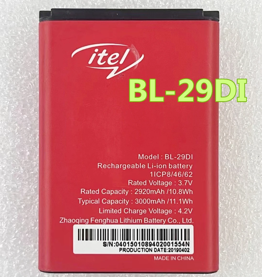 

Оригинальный Новый 3,7 V 3000mAh для iTel BL-29DI аккумулятор