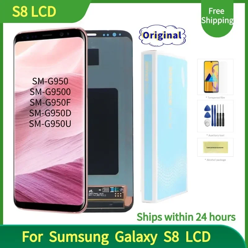 

Original 5.8"AMOLED Screen for Samsung Galaxy S8 LCD Display SM-G950FD G950A G950U G950F Touch Screen Digitizer Panel Assembly