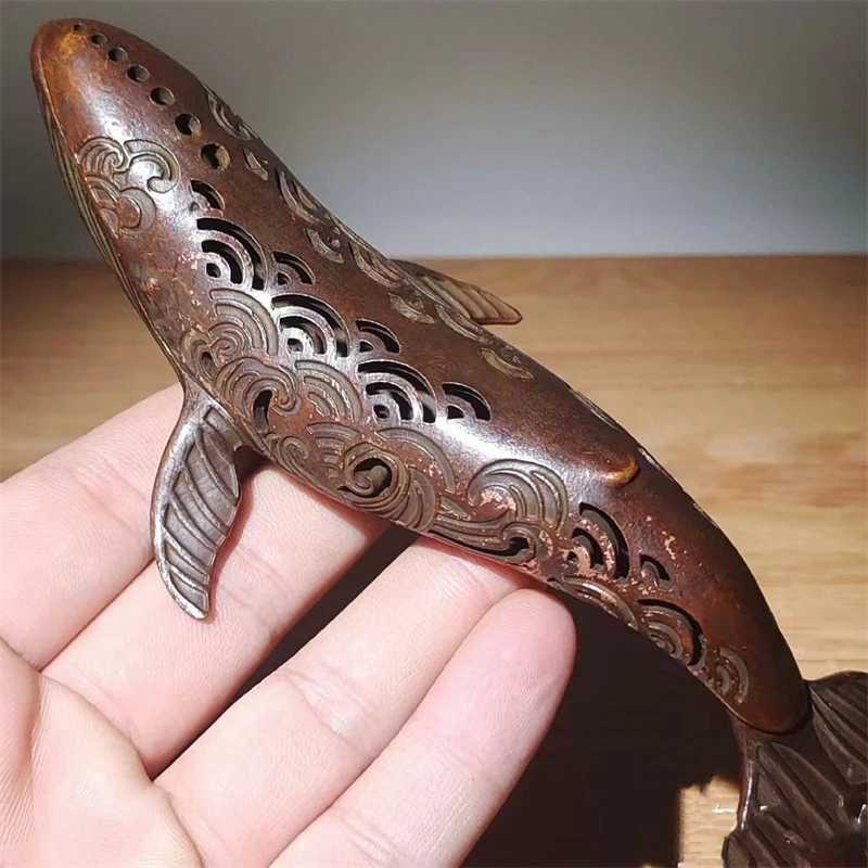 Old copper, whale incense stove, exquisite household small whale ornaments
Old copper, whale incense stove, exquisite household small whale ornaments
