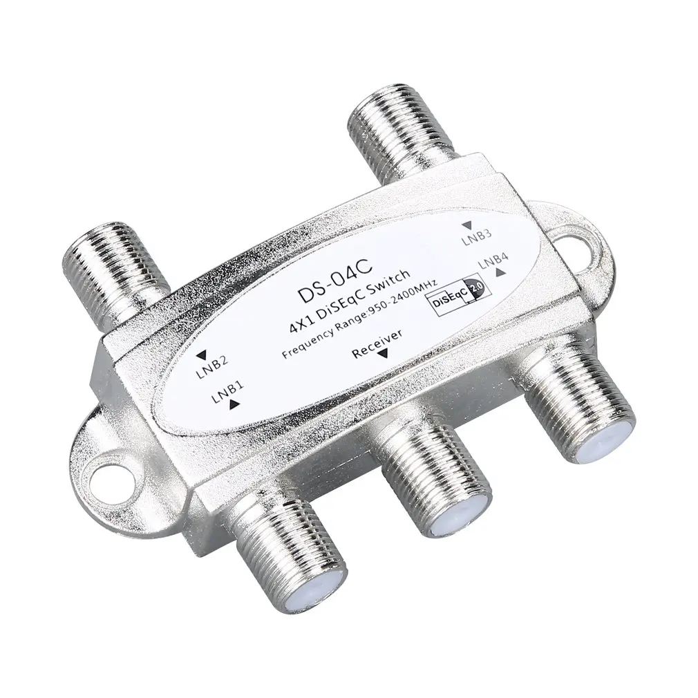 

X 1 Diseqc 4-way Wideband Switch DS-04C High Isolation Connect 4 Satellite Dishes Digital 4 LNB for Satellite Receiver ONLENY