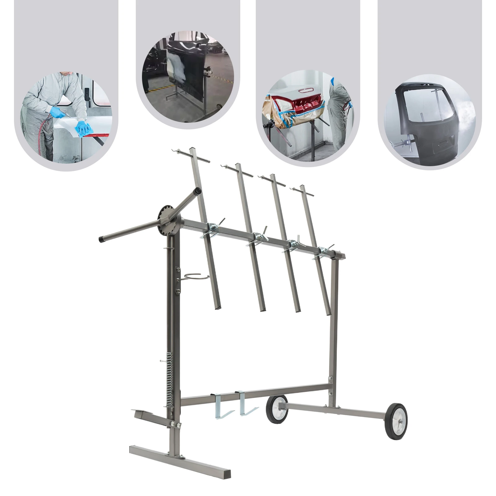 Adjustable Car Body Paint Rack 4 Locking Positions 2 Wheels Load 441 Lbs Paint Stand Repair Work Stands
Adjustable Car Body Paint Rack 4 Locking Positions 2 Wheels Load 441 Lbs Paint Stand Repair Work Stands