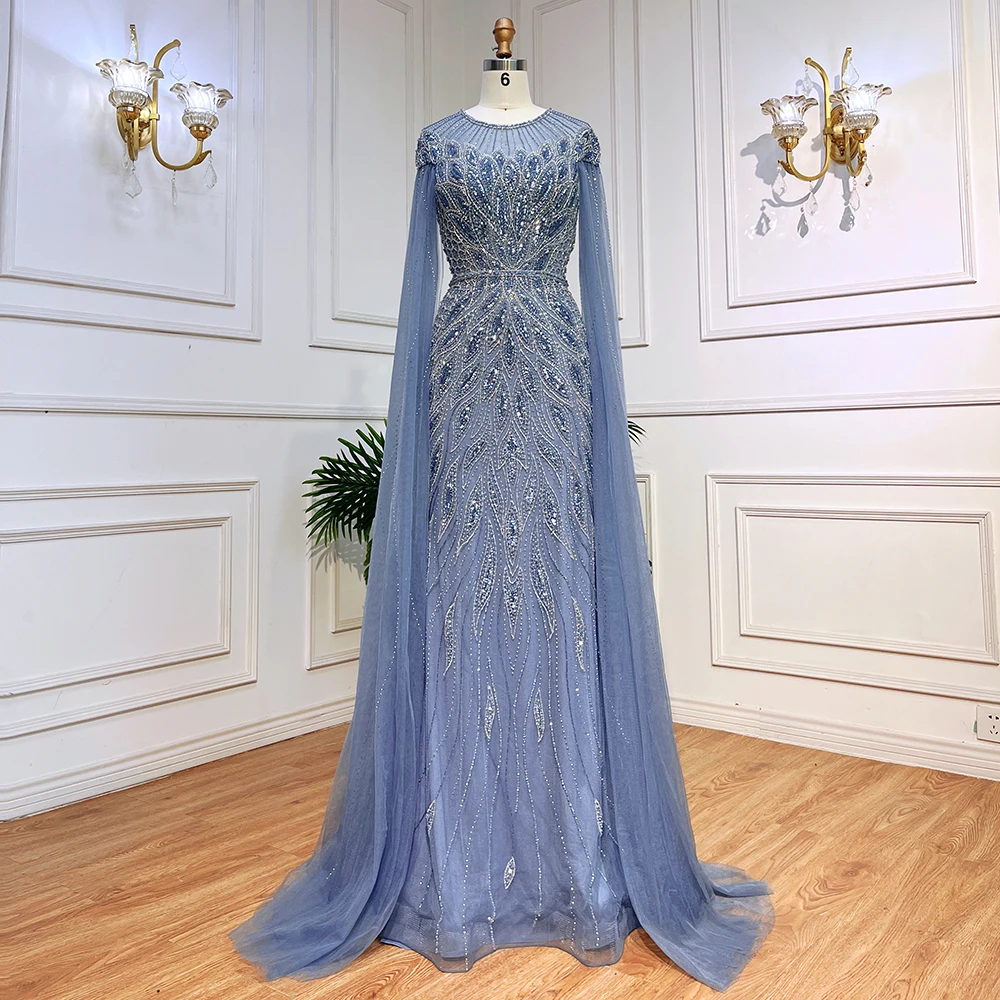Arabic Blue Cape Sleeves Mermaid Beaded Luxury Long Evening Dresses Gowns for Women Wedding Party 24 Mallzona S58e0a077d8064503aa22130774947b3el Arabic Blue Cape Sleeves Mermaid Beaded Luxury Long Evening Dresses Gowns for Women Wedding Party Mallzona