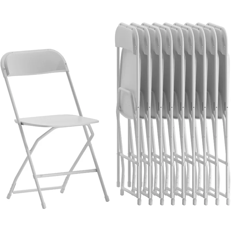 

Hercules Series Plastic Folding Chair - White - 10 Pack 650LB Weight Capacity Comfortable Event Chair-Lightweight Folding Chair