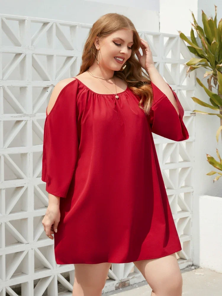 Casual Loose Elegant Simple Dresses for Women O Neck Cold Shouder Above Knee Stylish Female Vacation Plus Size Vestidos Summer
Casual Loose Elegant Simple Dresses for Women O Neck Cold Shouder Above Knee Stylish Female Vacation Plus Size Vestidos Summer