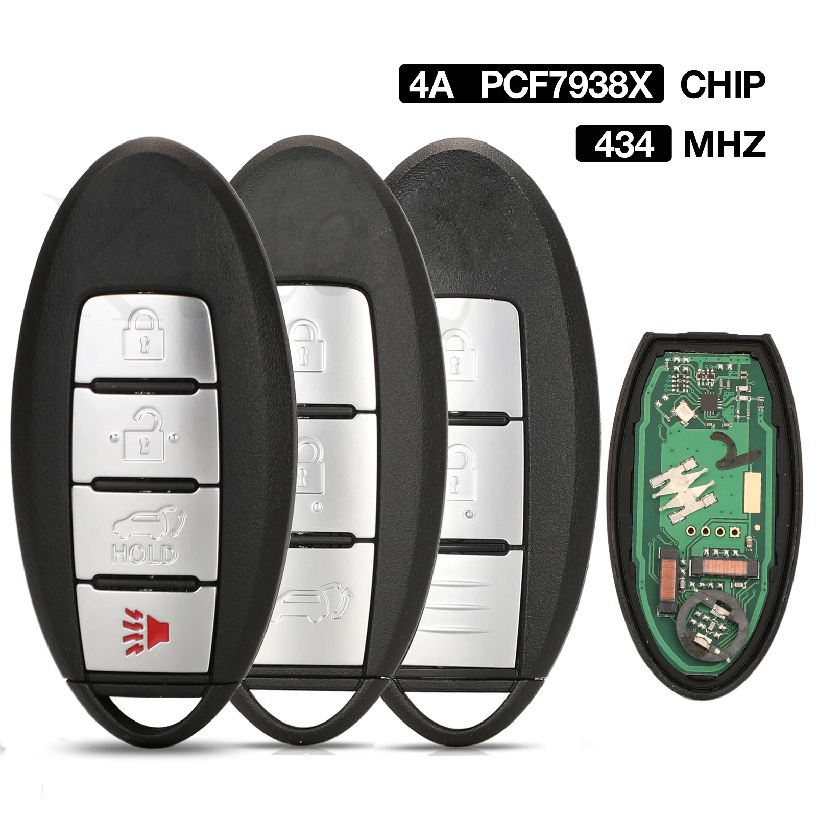Jingyuqin 2/3/4 кнопки 4A / PCF7938X чип 434 МГц FSK для Nissan Qashqai Rogue X-TRAIL умный Автомобильный ключ S180144104
Jingyuqin 2/3/4 кнопки 4A / PCF7938X чип 434 МГц FSK для Nissan Qashqai Rogue X-TRAIL умный Автомобильный ключ S180144104