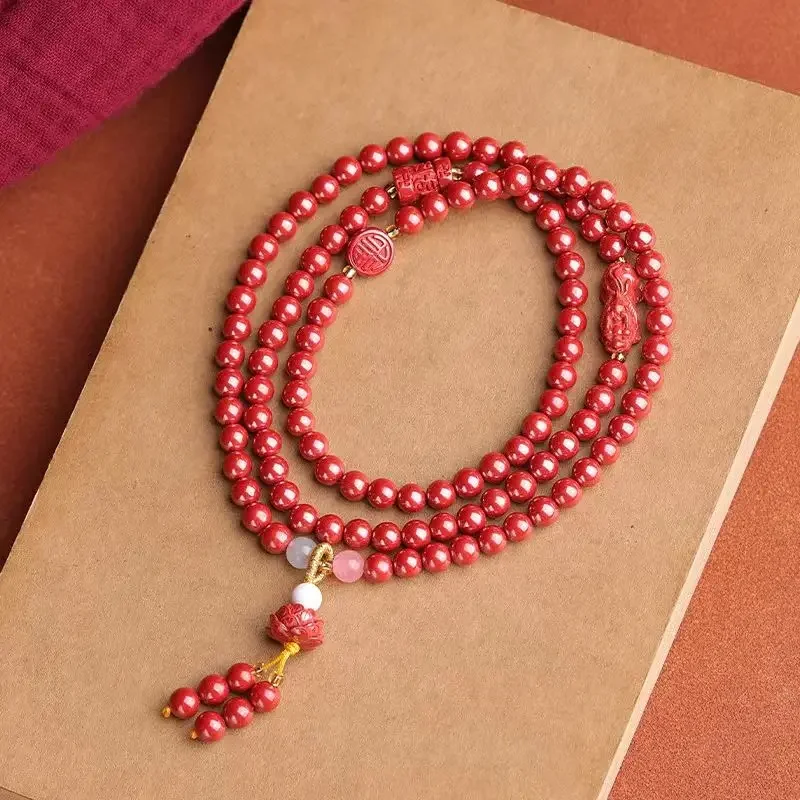 Natural Cinnabar Six-character Mantra 108 Beads High Quality Purple Gold Imperial Sand Simple Female 4 Circle Lotus Bracelet
Natural Cinnabar Six-character Mantra 108 Beads High Quality Purple Gold Imperial Sand Simple Female 4 Circle Lotus Bracelet