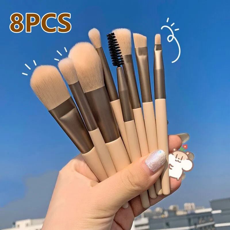 

8Pcs Travel Mini Makeup Brush Set Concealer Brush Blush Loose Powder Brush Eye Shadow Highlighter Foundation Brush Beauty Tools