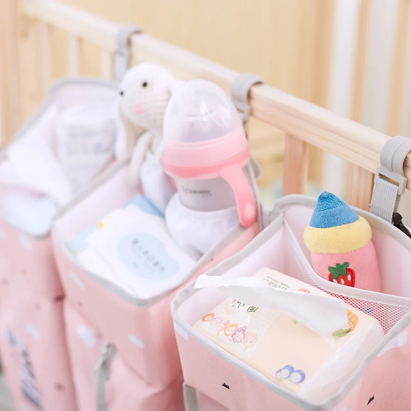 Premium 3-in-1 Hanging Crib Organizer with Storage Pockets | HavF Beauty Crib organizer Hanging crib organizer Baby diaper storage organizer Nursery hanging organizer Crib diaper caddy