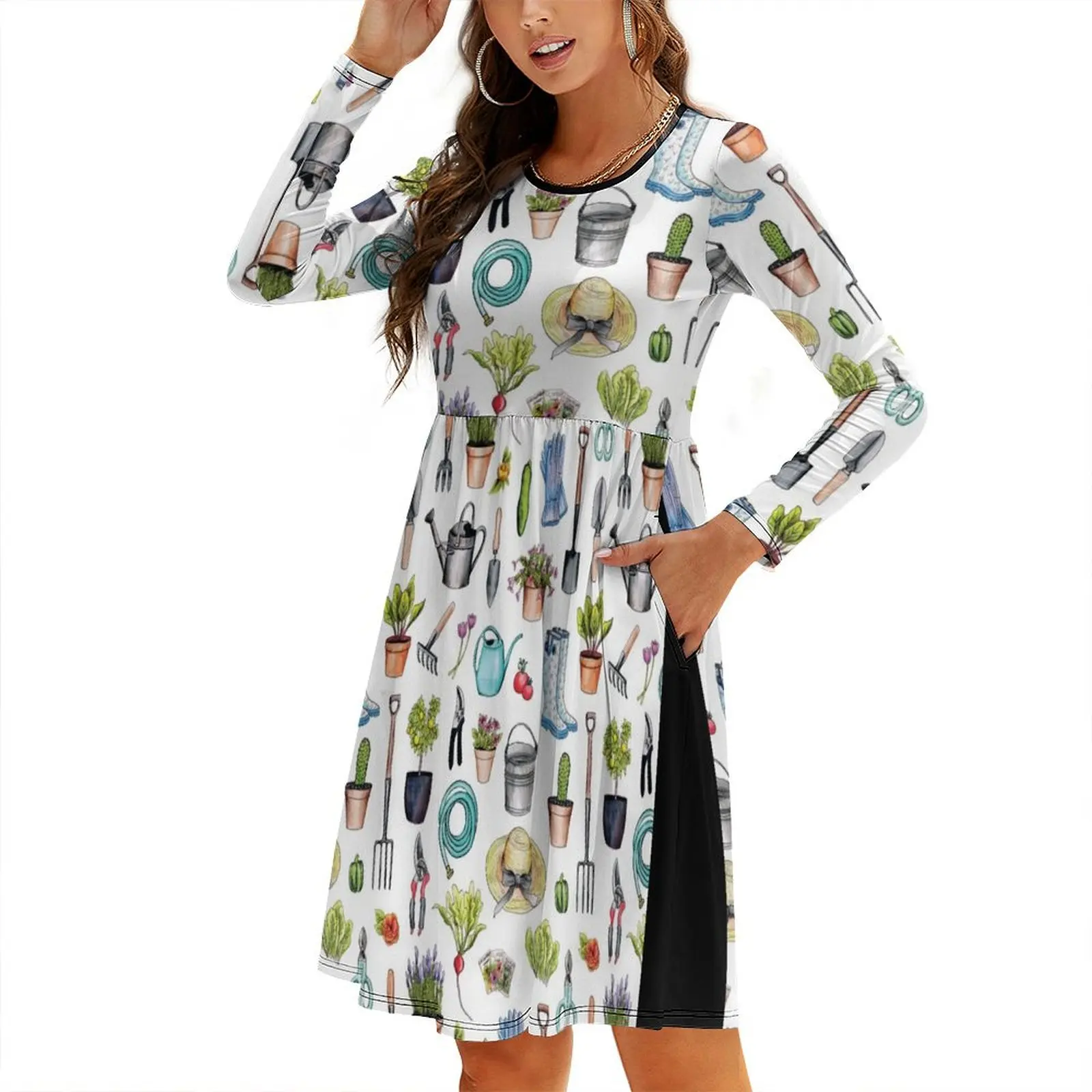 Garden Gear - Spring Gardening Pattern w/ Garden Tools & Supplies Round Neck Baggy Dress prom clothes Summer skirt
Garden Gear - Spring Gardening Pattern w/ Garden Tools & Supplies Round Neck Baggy Dress prom clothes Summer skirt