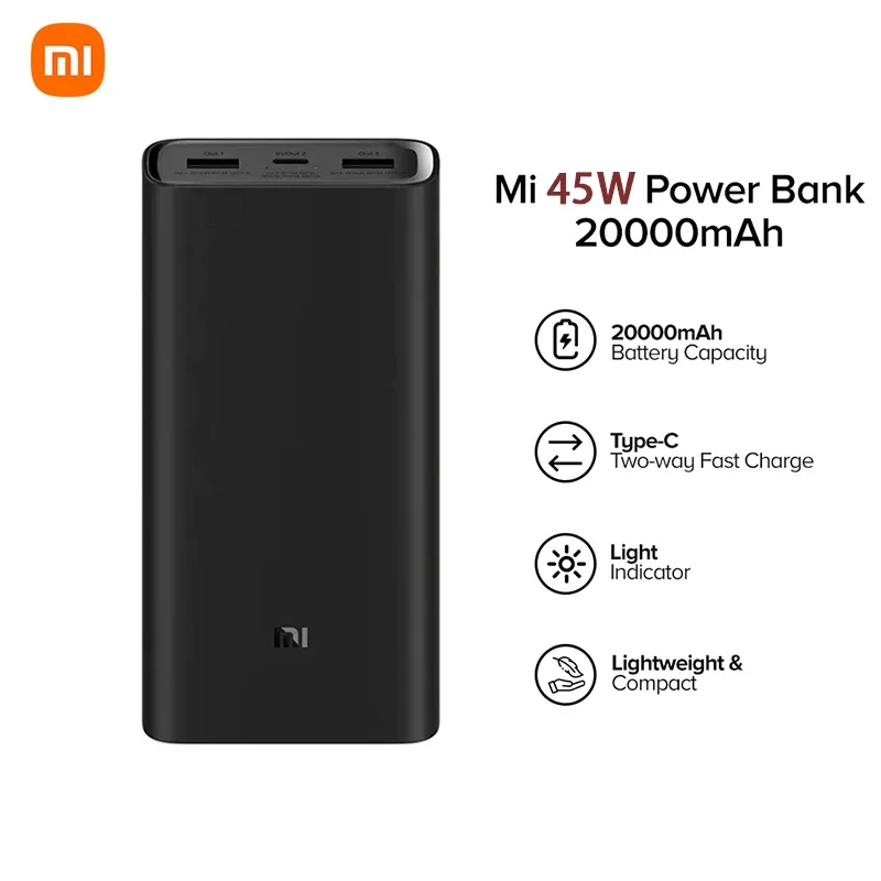 Внешний аккумулятор Xiaomi Power Bank 3, 20000 мАч, PLM07ZM, USB Тип C, 45 Вт, двусторонняя быстрая зарядка, быстрая зарядка, внешний аккумулятор для iPhone, Samsung
Внешний аккумулятор Xiaomi Power Bank 3, 20000 мАч, PLM07ZM, USB Тип C, 45 Вт, двусторонняя быстрая зарядка, быстрая зарядка, внешний аккумулятор для iPhone, Samsung