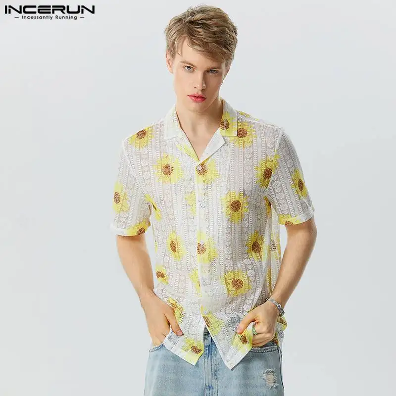 INCERUN Tops 2023 Handsome Men's Sunflower Printed Lace Shirts Leisure Summer Vacation Hot Sale Short Sleeved Lapel Blouse S-5XL
INCERUN Tops 2023 Handsome Men's Sunflower Printed Lace Shirts Leisure Summer Vacation Hot Sale Short Sleeved Lapel Blouse S-5XL
