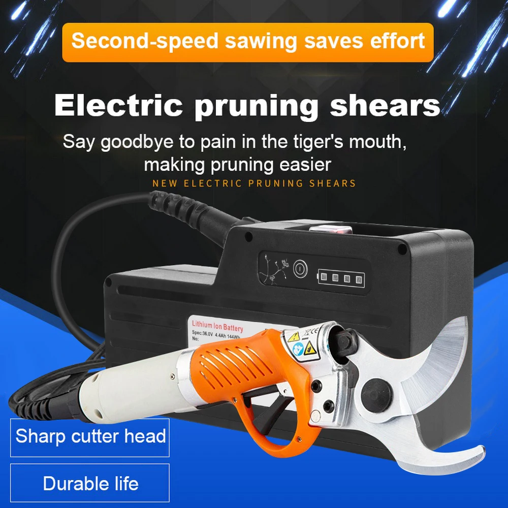 450w 4.5cm Electric Pruning Shear Garden Pruner 4400mah Lithium Battery Shear for Fruit Tree 36v Cordless Orchard Scissors
450w 4.5cm Electric Pruning Shear Garden Pruner 4400mah Lithium Battery Shear for Fruit Tree 36v Cordless Orchard Scissors